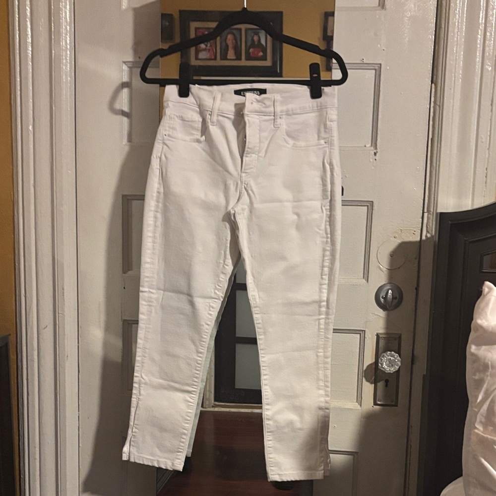 Express Women's Straight Leg White Jeans